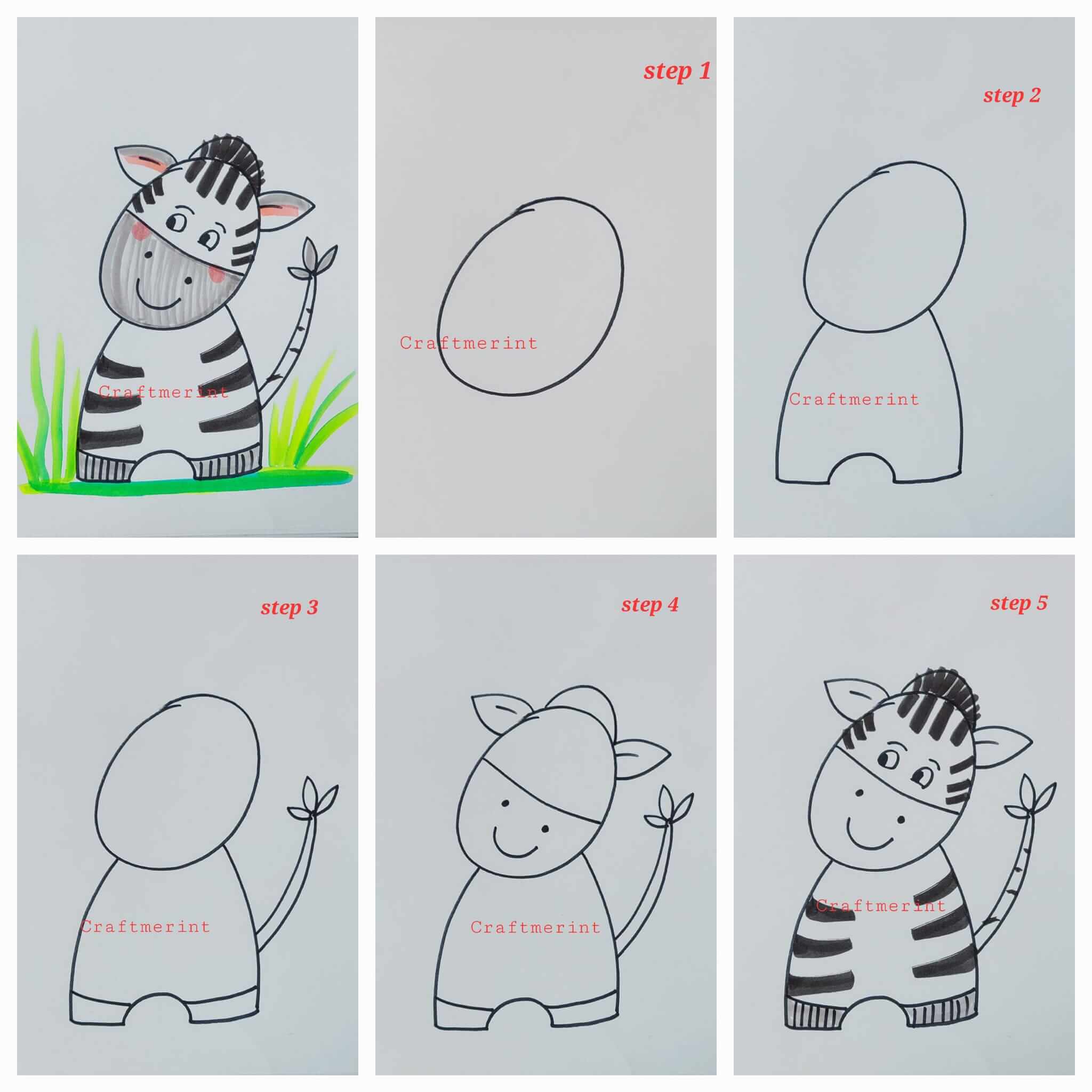 Dibujos de Cebra de perfil