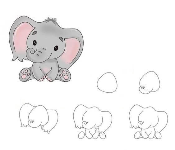 Dibujos de Elefante - Idea 12