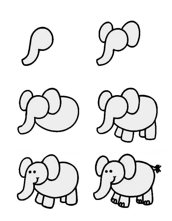 Dibujos de Elefante - Idea 13