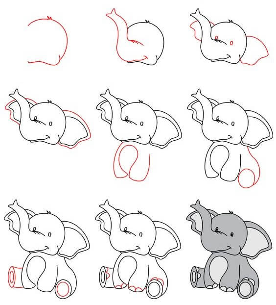 Dibujos de Elefante - Idea 15