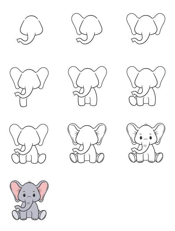 Dibujos de Elefante - Idea 19