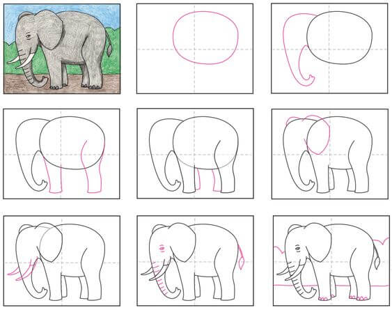 Dibujos de Elefante - Idea 23