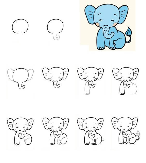 Dibujos de Elefante - Idea 28