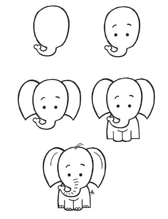 Dibujos de Elefante - Idea 30