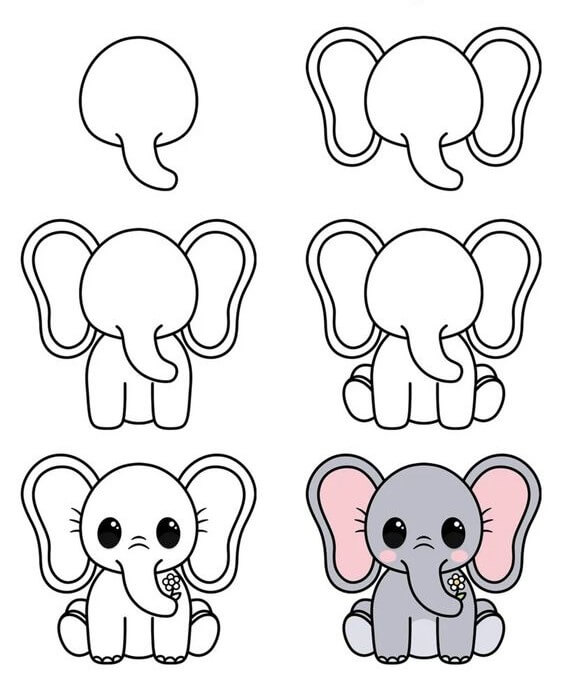 Dibujos de Elefante - Idea 43