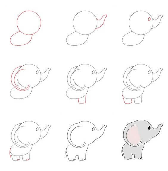Dibujos de Elefante - Idea 54