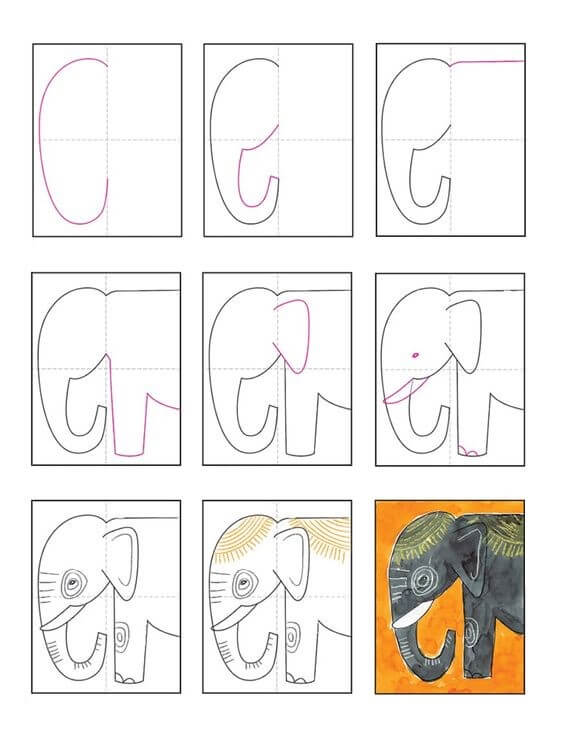 Dibujos de Elefante - Idea 56
