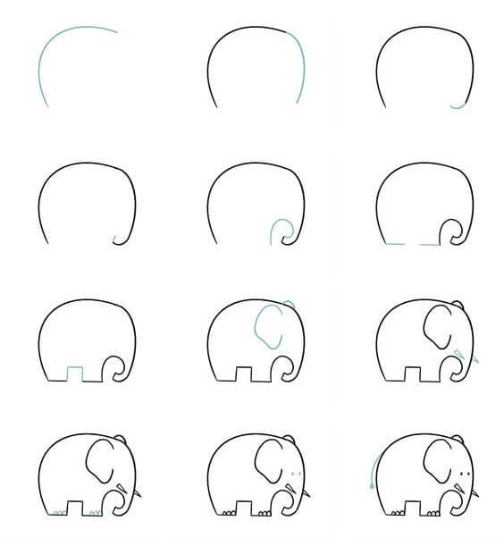 Dibujos de Elefante - Idea 58