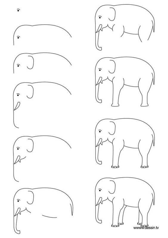 Dibujos de Elefante - Idea 60