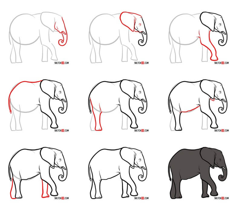 Dibujos de Elefante - Idea 74