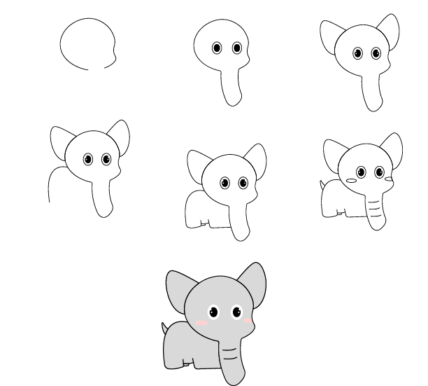 Dibujos de Elefante - Idea 8