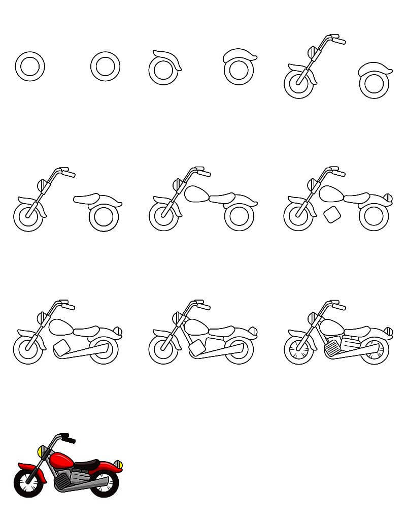 Dibujos de Motocicleta chopper