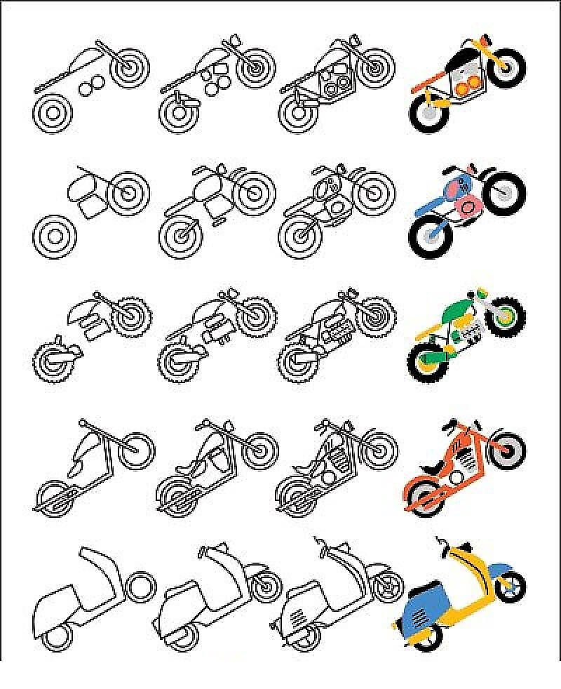 Dibujos de Motocicleta sencilla