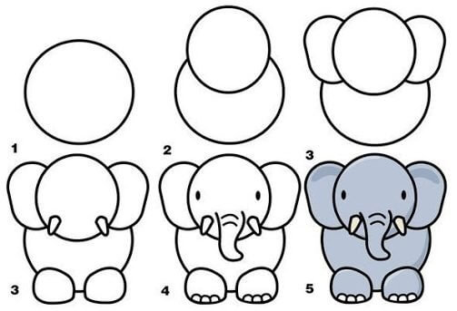 Dibujos de Un lindo elefante