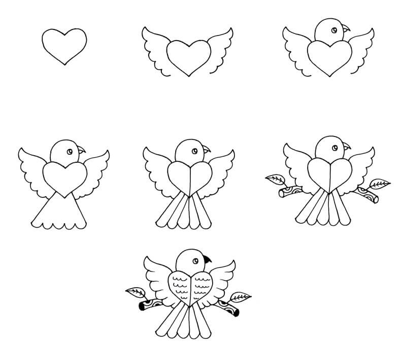 Dibujos de Un pájaro – Idea 66