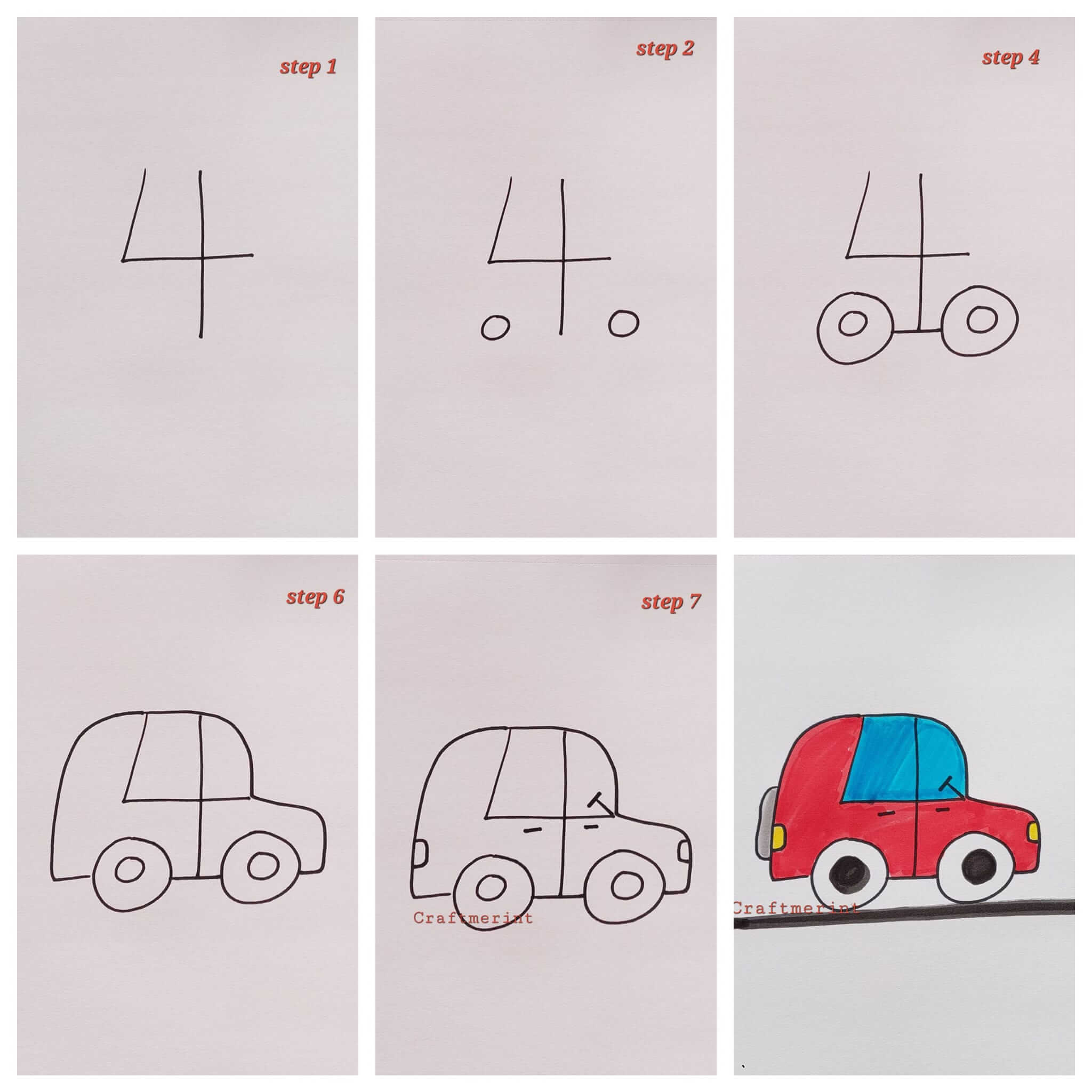 Dibujos de Un coche del número 4 – Idea 39
