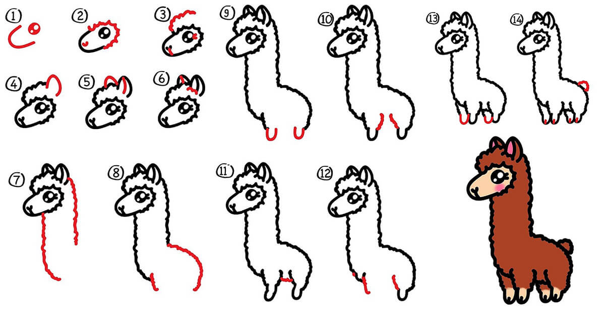Dibujos de Llama adorable
