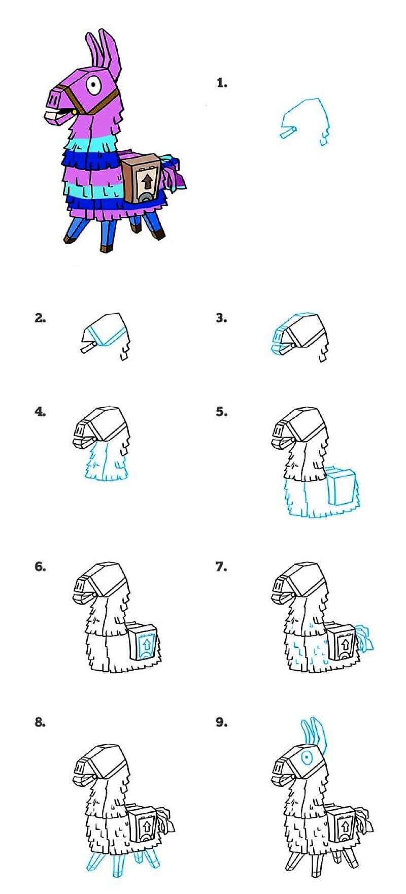 Dibujos de Llama caminando