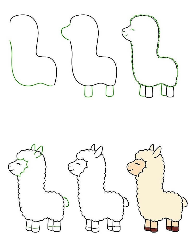 Dibujos de Llama caricatura