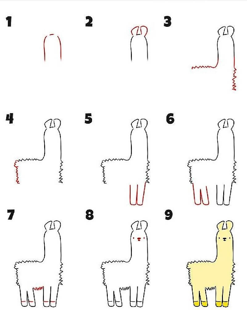 Dibujos de Llama de dibujos animados