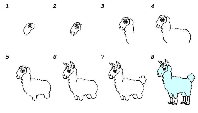 Dibujos de Llama divertida