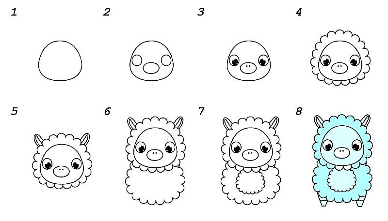 Dibujos de Llama esponjosa