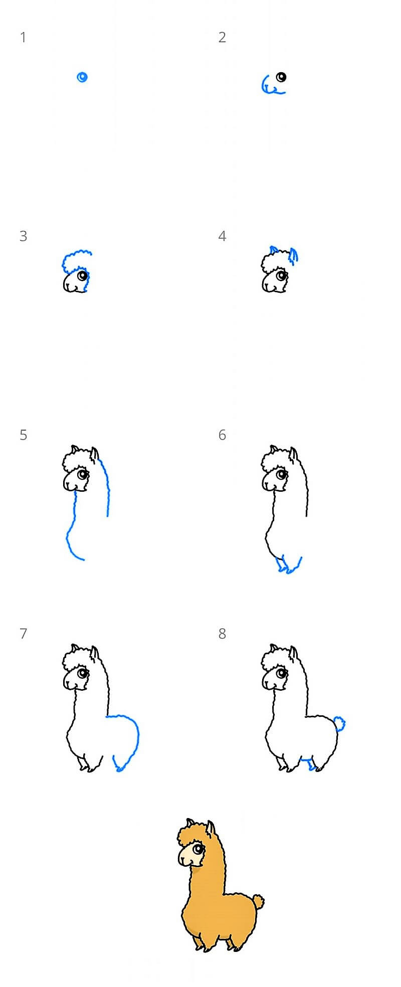 Dibujos de Llama fácil