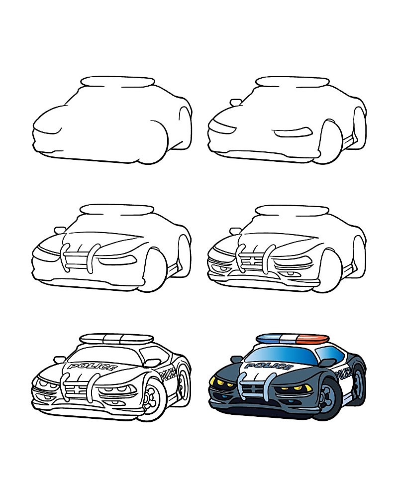 Dibujos de Coche de policía clásico