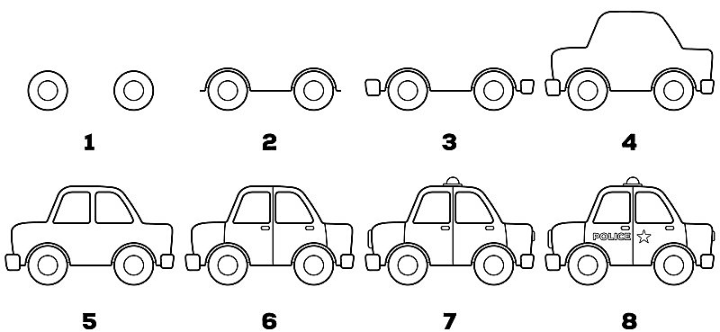 Dibujos de Coche de policía pequeño