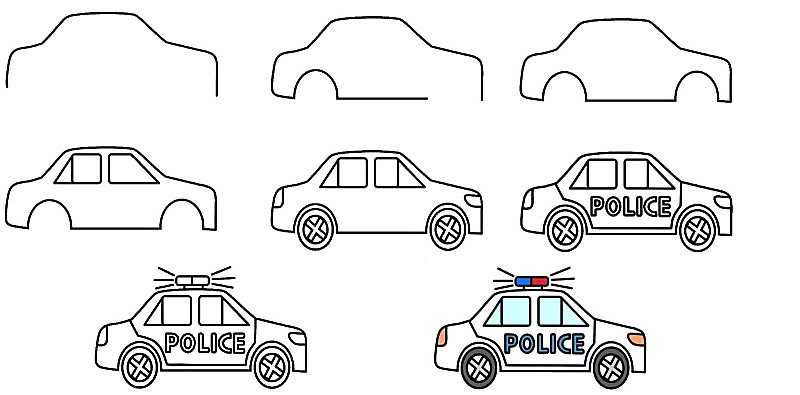 Dibujos de Coche de policía rápido