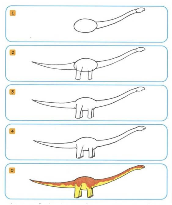 Dibujos de Dinosaurio de cuello largo - Idea 46