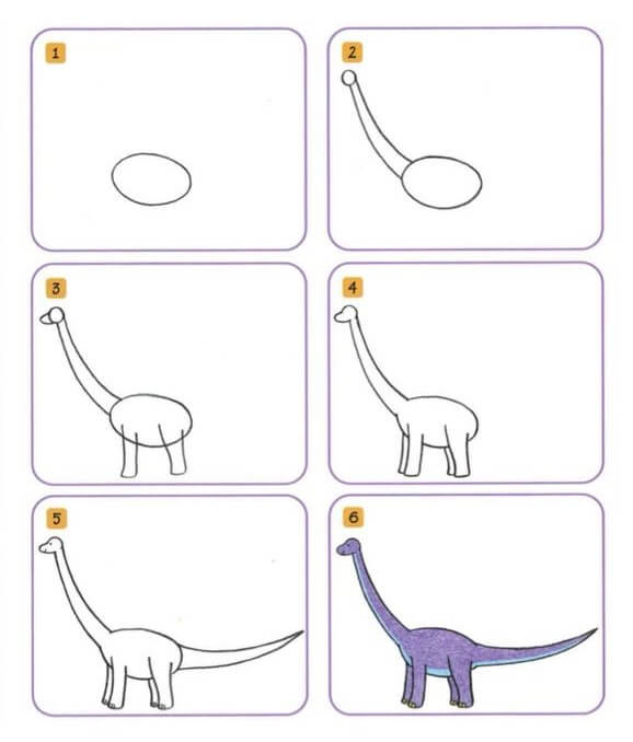 Dibujos de Dinosaurio de cuello largo - Idea 47