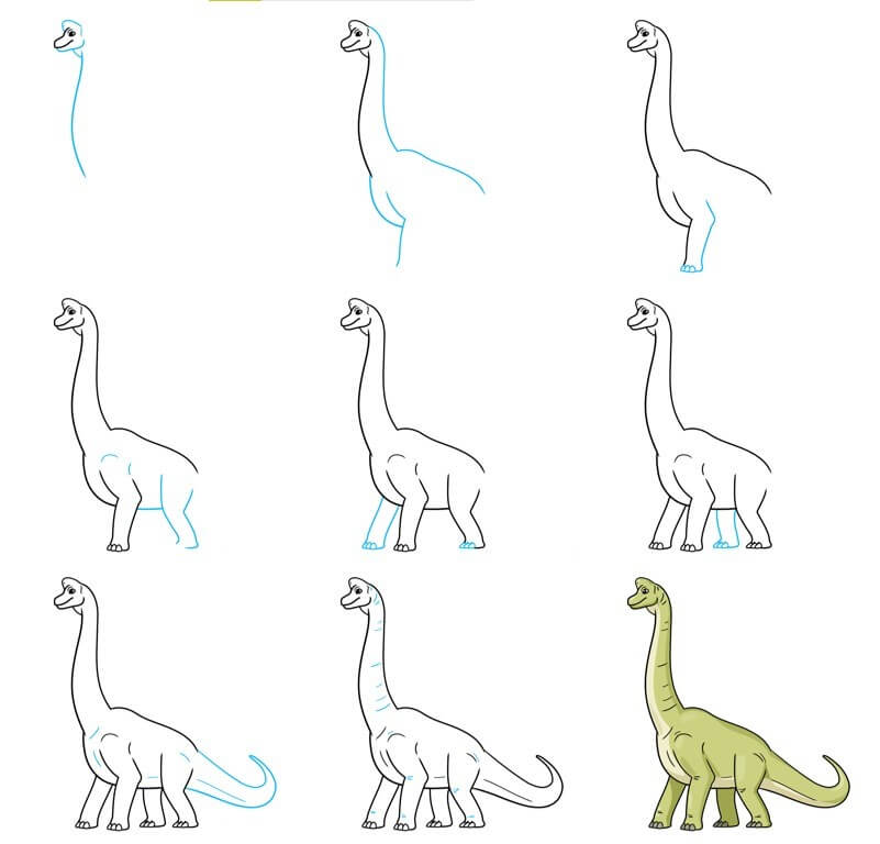 Dibujos de Dinosaurio de cuello largo - Idea 48