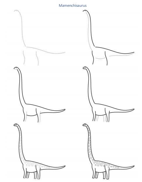 Dibujos de Dinosaurio de cuello largo - Idea 51
