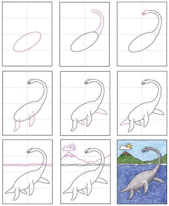 Dibujos de Dinosaurio submarino - Idea 54