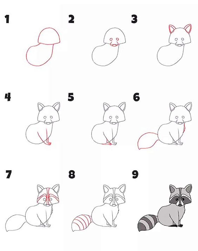 Dibujos de Mapache adorable