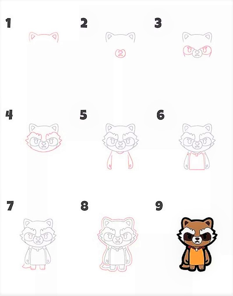 Dibujos de Mapache bebé
