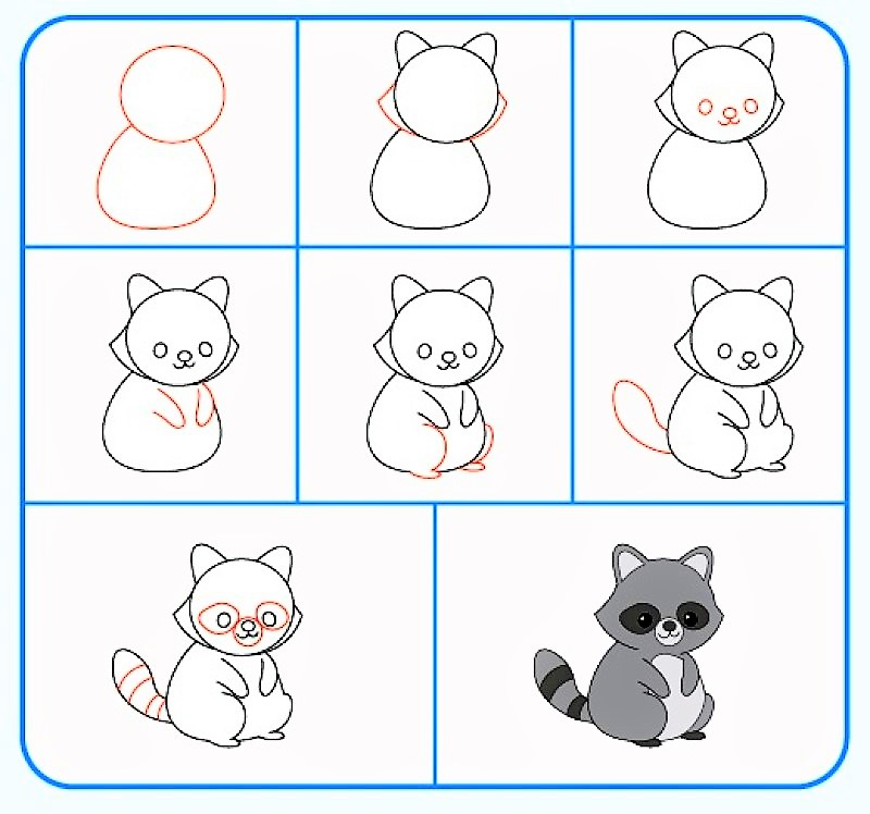 Dibujos de Mapaches