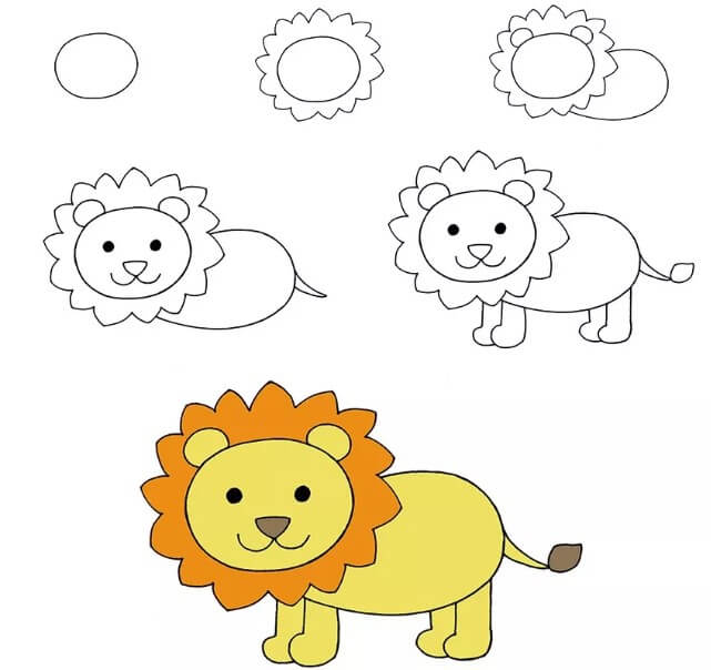 Dibujos de Un León Animada