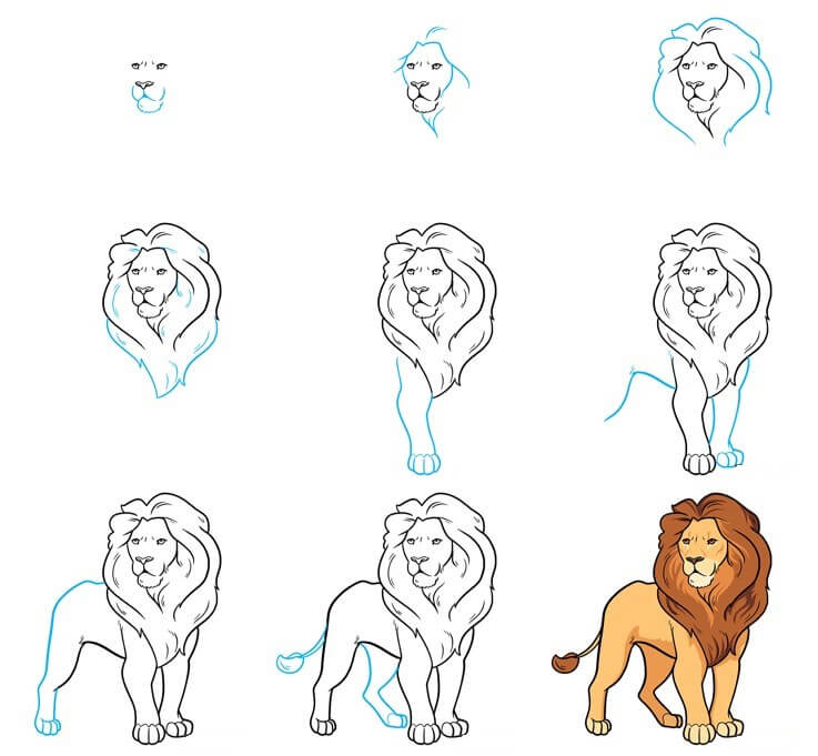 Dibujos de Un león genial