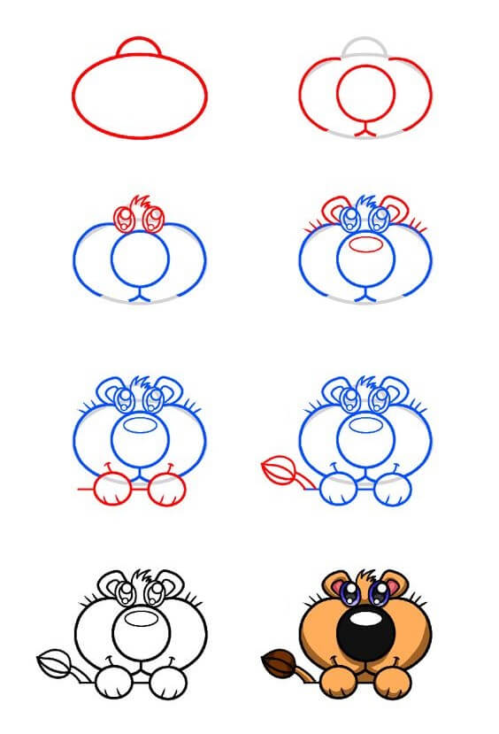 Dibujos de Un león kawaii - Idea 19