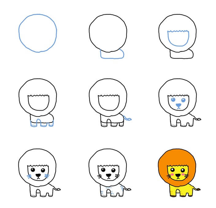 Dibujos de Un León kawaii - Idea 43