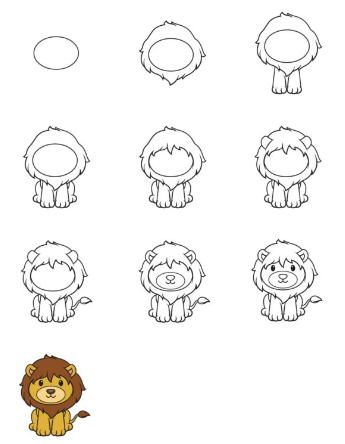 Dibujos de Un lindo león
