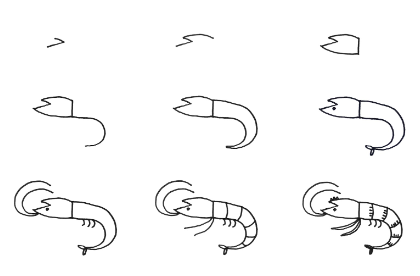 Dibujos de Camarón sonriente