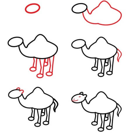 Dibujos de Camello caminando