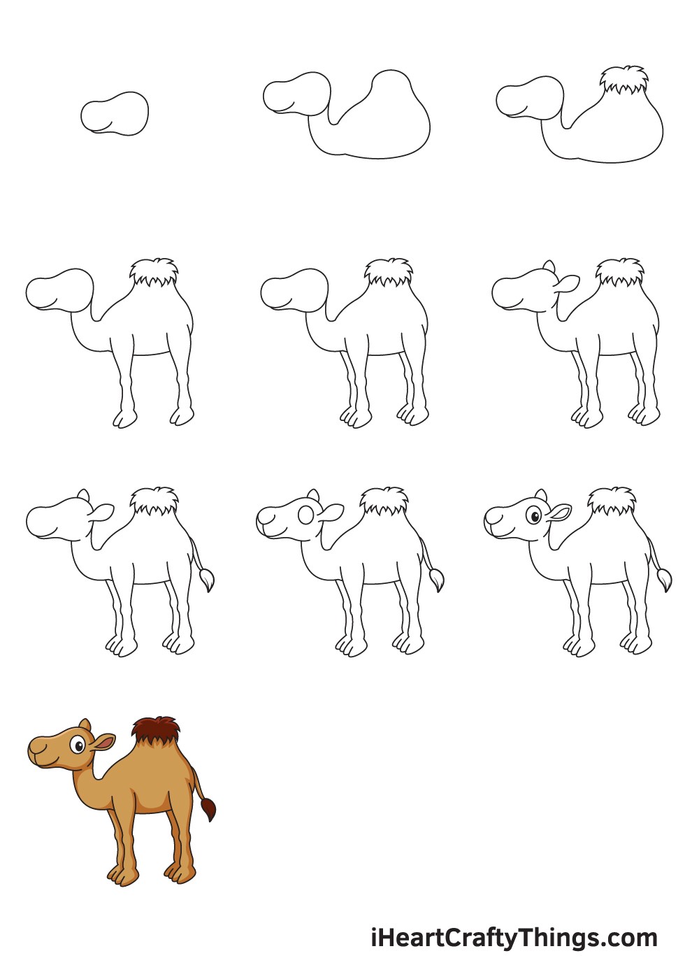 Dibujos de Camello con dos jorobas