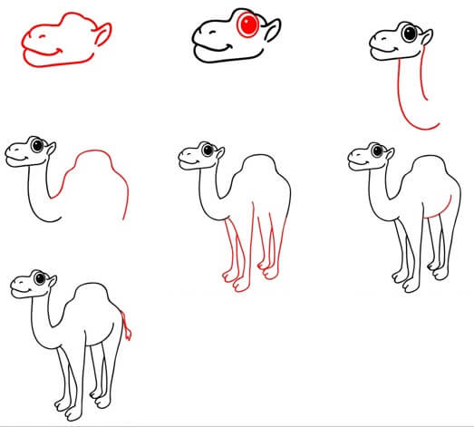 Dibujos de Camello en el desierto