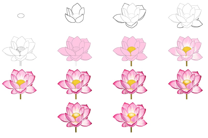 Dibujos de Flor de loto abierta