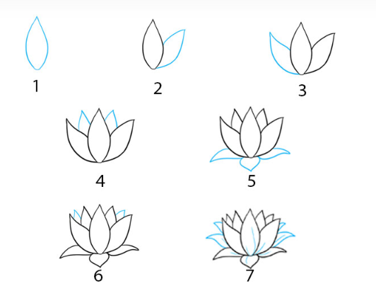 Dibujos de Flor de loto fácil