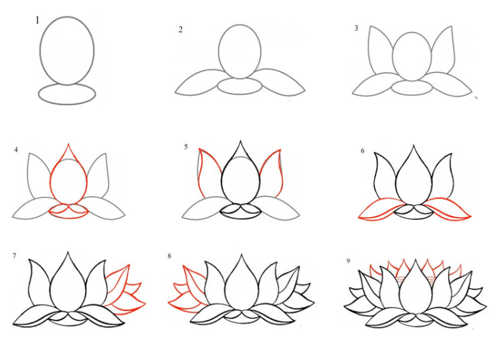 Dibujos de Flor de loto sencilla